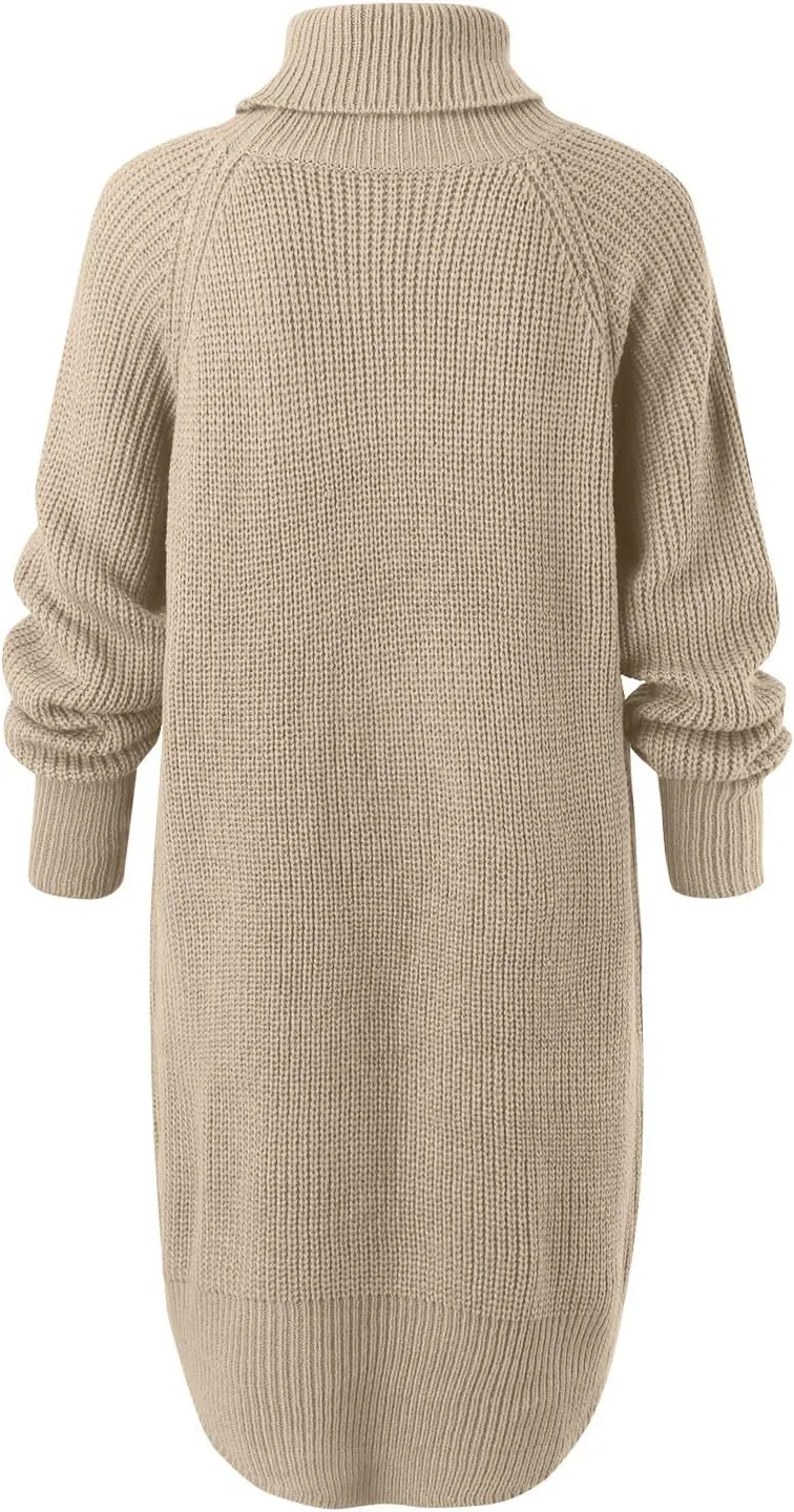 Women Fashion Dresses Knitted Midi Mini Sweater Dresses Turtle Neck Dresses Boys Button up Sweater