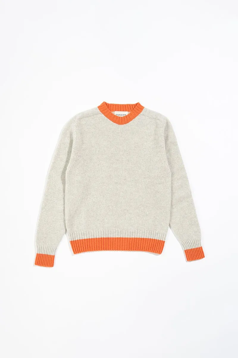 Womens Contra Slv Geelong Seamless Crew | Lt. Grey / Orange