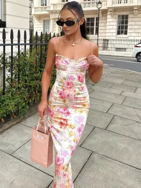 YESMYTOOL  -  Aliviana Floral Maxi Dress