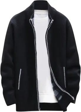 Ymosrh Winter Jackets for Men and Men's Fashion Loose Cardigan Warm Lapel Hooded Jacket Sweater Waterproof Jackets