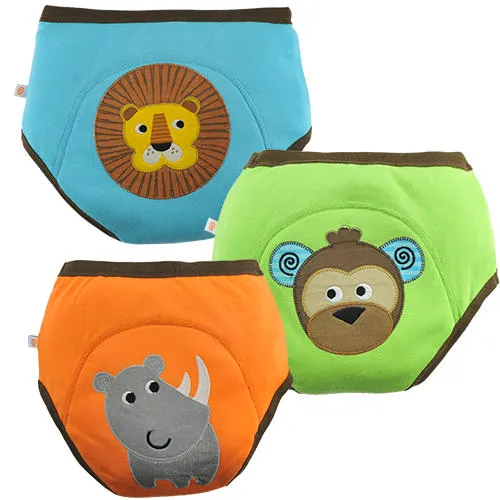 Zoocchini Organic Cotton 3 Pc Potty Training Set - Boys Safari Friends