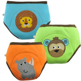 Zoocchini Organic Cotton 3 Pc Potty Training Set - Boys Safari Friends